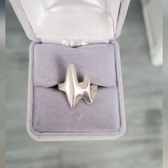 Georg Jensen 925 Sterling Silver Modernist Statement Ring Size 7 - Picture 2 of 7